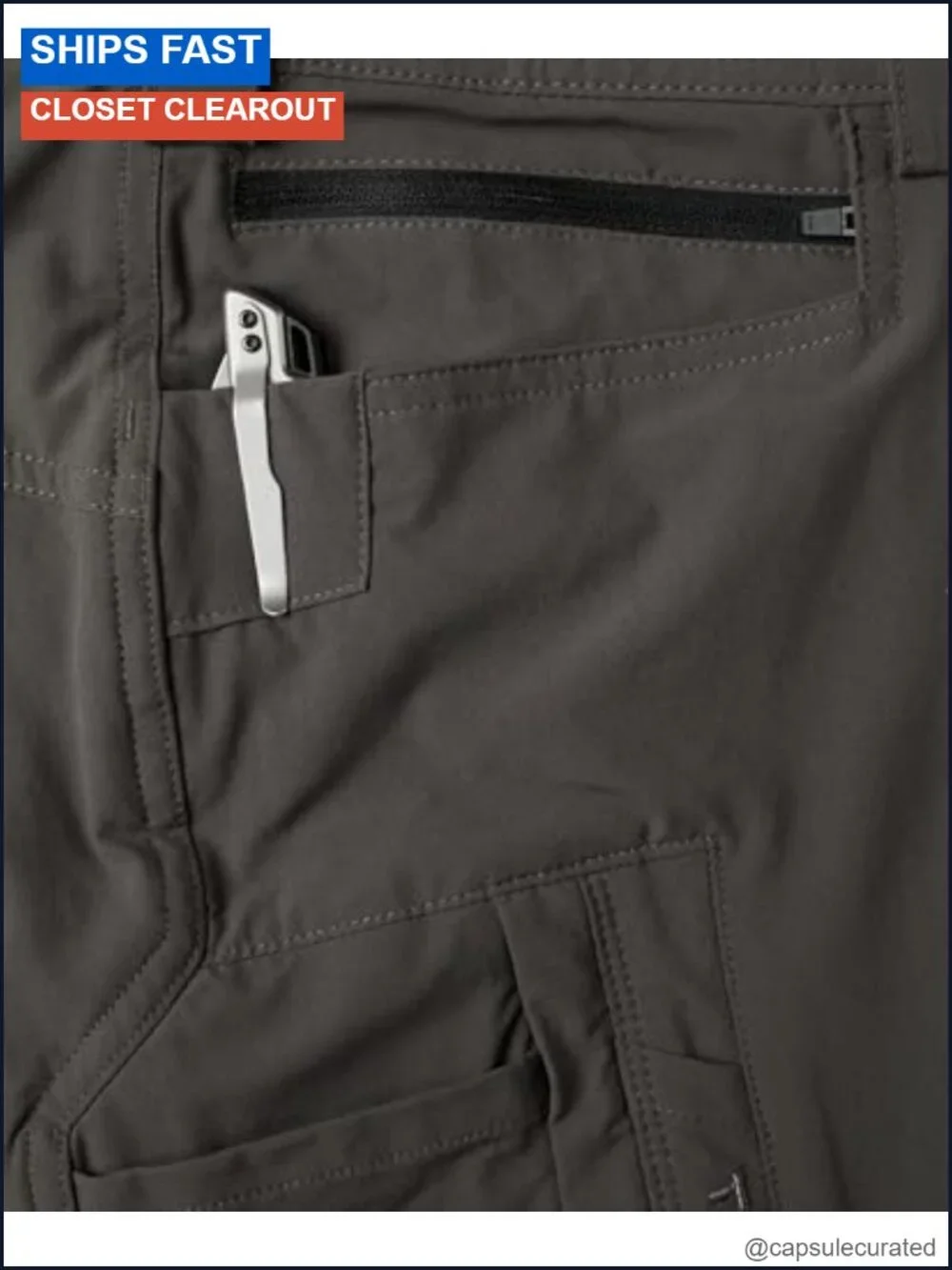 Lightweight Stretch Work Pants 85% Nylon 15% Spandex 8 Utility Pockets Relaxed
